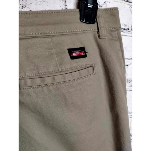 Dickies Womens Tan Straight Leg Chino Style Flat Front Size 12R - Picture 7 of 8